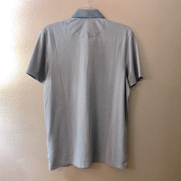 TED Baker London polo shirt shirt sleeve contrasting collar men’s sz 3 - Picture 2 of 13